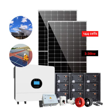 Sistema de energía solar de conjunto completo Sistema de energía solar híbrido de casa de 5000w Sistema de energía solar de 5KW fuera de la red