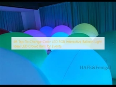 Luz de globo interactiva LED RGB de 4 pies con cambio de color táctil: Bolas LED ideales para eventos