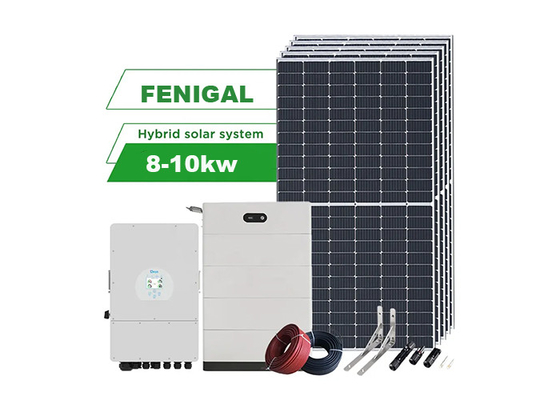 Híbrido de energía solar del sistema de 8KW 10KW completo con los inversores de los paneles del picovoltio y la batería de litio