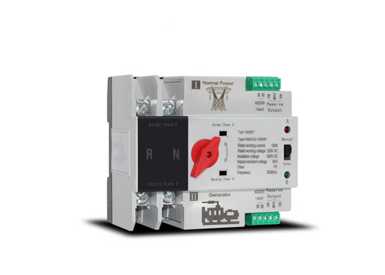 Din Rail Dual Power Automático de transferencia de interruptor manual de operación automática de la red / generador
