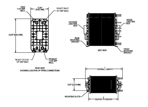 Iónpuro IP LXM30Z-5 Agua desionizada Sistema de gestión ambiental Conductividad del agua de alimentación 40 μS/cm Rango de pH 4-11