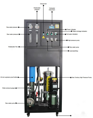 Equipo de agua pura de ósmosis inversa industrial de gran tamaño 0,25 - 0,5 toneladas Lavado de automóviles agrícolas Purificador de agua comercial Manu