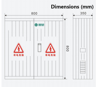 Revestimiento de fibra de vidrio de seguridad duradera 800x800x350 mm