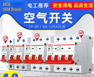 Disyuntor miniatura 6~63A, 80~125A, 1P, 2P, 3P, 4P del OEM para el uso de la protección de circuito AC220~240V
