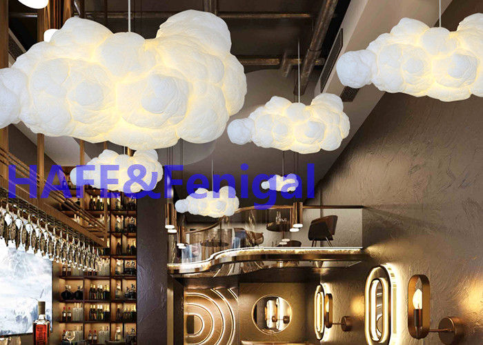 Decoración inflable 220V de la exposición del restaurante de la lámpara de la luz del globo de la luna de la nube ideal