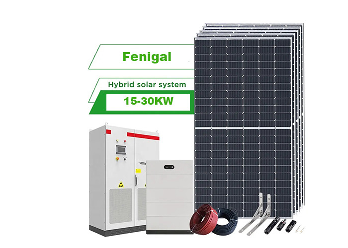 Sistema de energía solar híbrido 15KW 30KW Paneles Solares Kit With Storage Battery de 3 fases